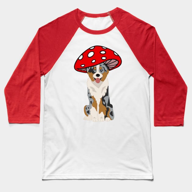 Australian shepherd Mushie Baseball T-Shirt by MushieCreatures